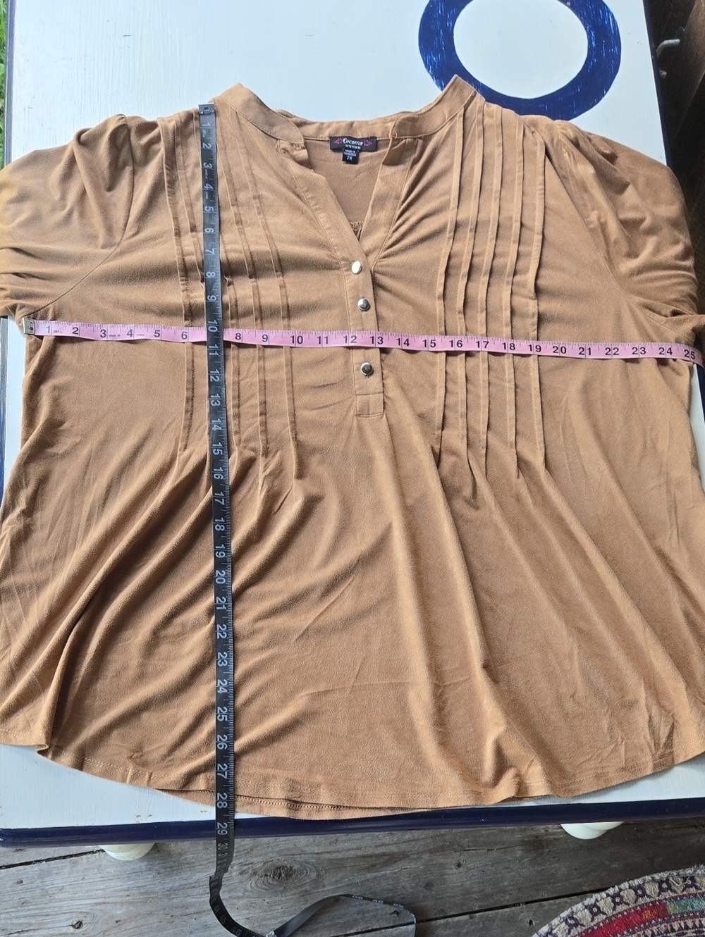 Cocomo Tan Faux Suede Tunic Size 2X - Picture 7 of 9
